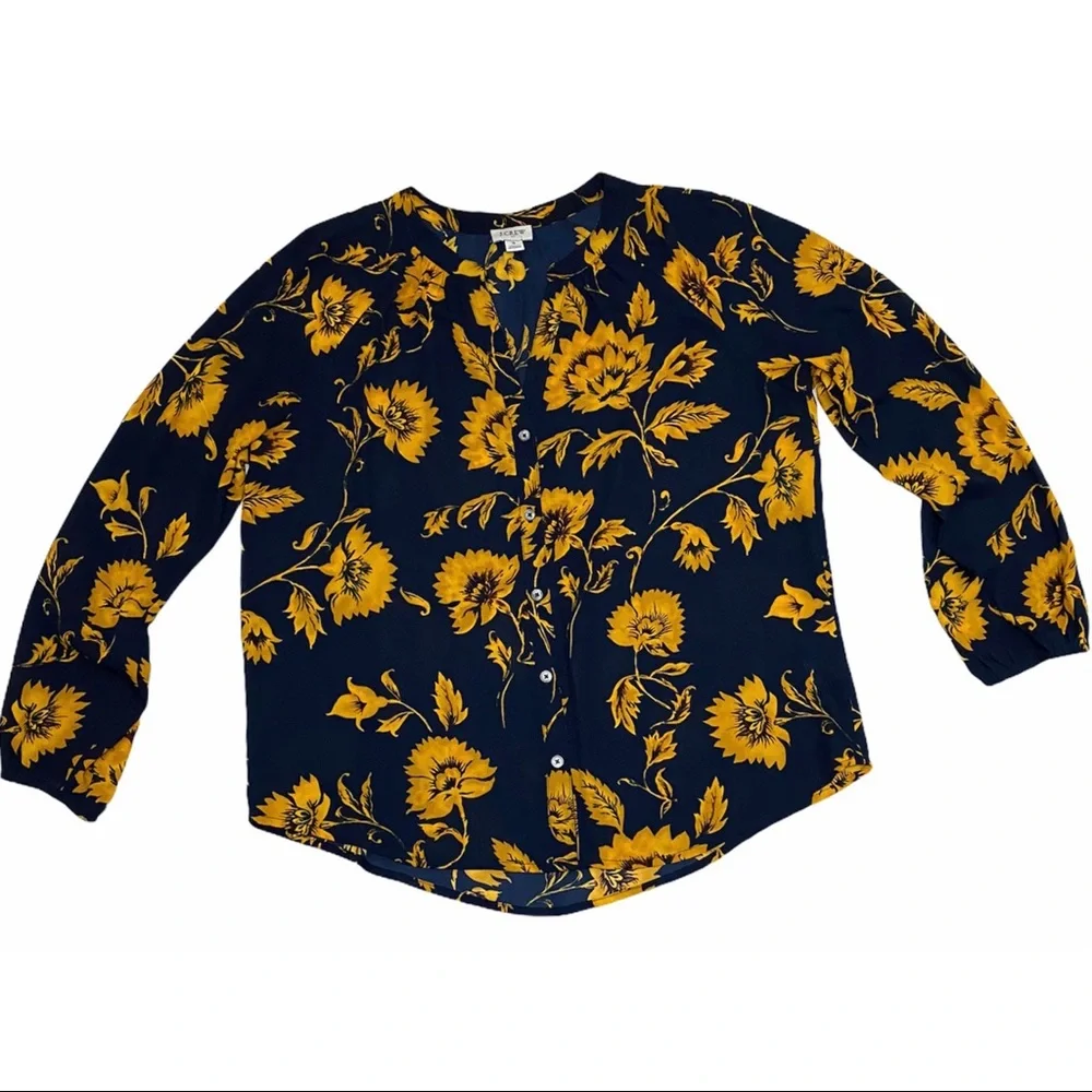 J. Crew button raglan floral top